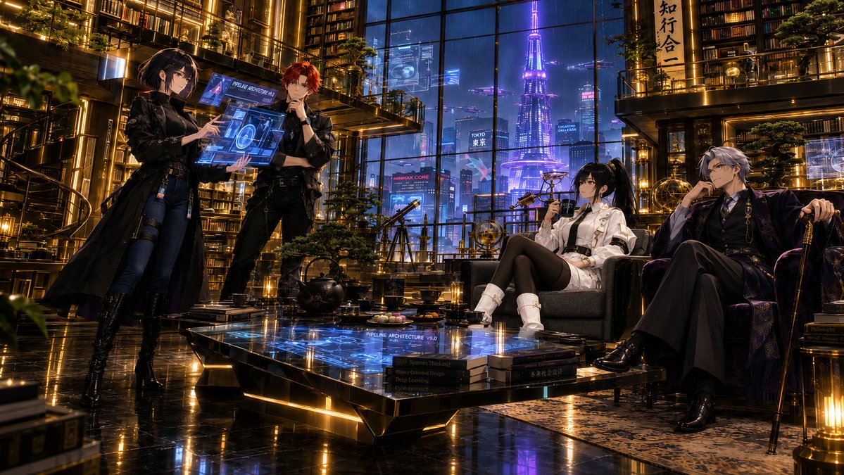 Neo_Zerockas's tweet photo. 賽博雨夜の書庫茶会（Cyber Rain Night Library） https://t.co/tkfqN5pLpE