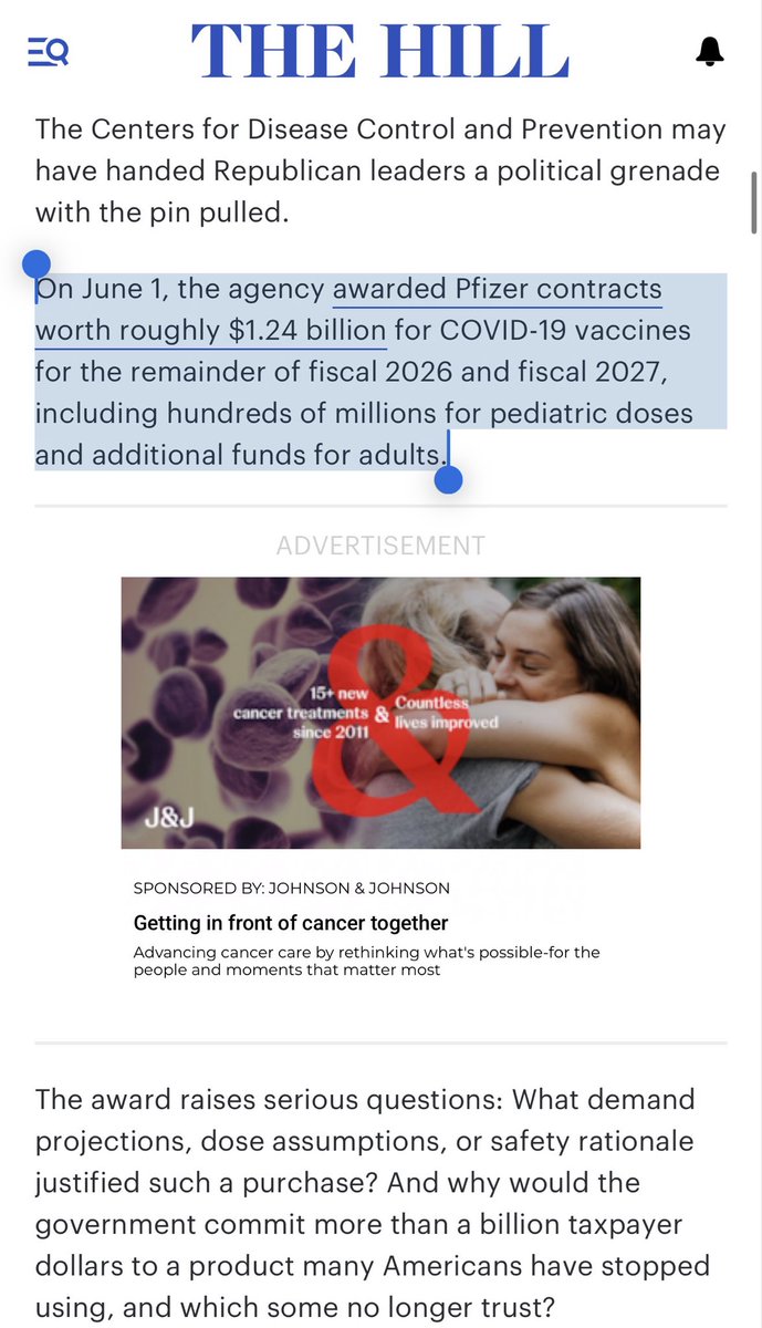 RenzTom's tweet photo. More MAHA betrayal from Trump on his mRNA jabs! Hope do we turn this around?

Trump’s CDC just gave Pfizer $1.24 billion for mRNA COVID vaccines including jabs for kids. 

There is literally zero demonstrated benefit for kids but the jabs can absolutely cause heart and many other issues. So Trump is funding a program that can kill kids with zero benefits for them. 

I’m sure this is 5d chess from the golden age to drive MAHA turnout in the midterms… 🙄