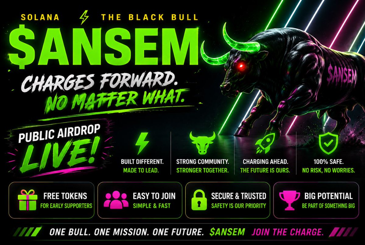 Corinne02's tweet photo. 🧠 Explore beyond the headlines. 

 The Black Bull drives the $ANSEM token with a memecoin coin airdrop. 

 ➡️ https://t.co/URuZVwfrrp 

 #SOLANA $SOL $SOLdiers https://t.co/dnYTw3WTpV