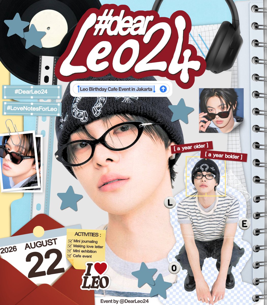 deyartsi's tweet photo. ๐ญ๐ธโญ ๐๐ฎ๐ช๐ป ๐ต๐ฎ๐ธ, 24 โญ โฅ๐
; 2026 Lee Leo Birthday Cafe Event
โญ Saturday, 22nd August 2026
โญ COZWIN Coffee & Ice cream Jatinegara, Jakarta Timur
๐โ๏ธ๐๐๐๐ : https://t.co/AsC97iLj7n
๐
Open on Sunday, July 26th 2026 at 19:00 WIB
#DearLeo24 #LoveNotesForLeo https://t.co/jtmtxpKYvy