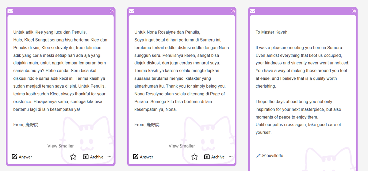 PageOfPurana's tweet photo. Lalu ada untuk Klee, Rosalyne, Kaveh, Tighnari, Furina, Mavuika, Diluc, Neuvillette, Linnea, dan Freminet! https://t.co/iBGSVRbRe7