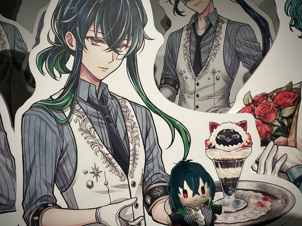 twi823's tweet photo. ありがたいことに、先日あくねこアニカフェへ行ってまいりました！
「レモンとローズマリーのはちみつモクテル」がすごく美味しかったのでオススメです☺️またどこかで飲みたい美味しさでした。
顔面凍結ムーちゃんと、うちのおぬいティンさんと新入りのパルティンちゃん。 https://t.co/IGPz8ThYZh