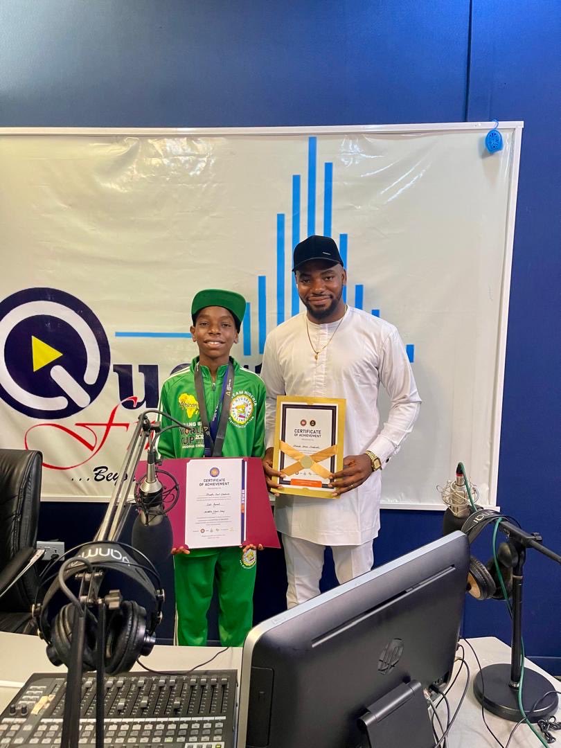phay_vourh's tweet photo. Champion on the air! 

Chinedu Great Okediachi
shares his inspiring World Spelling Bee journey live on Quest FM.🇳🇬🇳🇬✨✨ https://t.co/kBxCKKnbDR