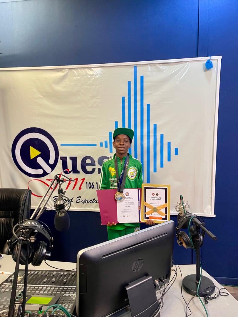 phay_vourh's tweet photo. Champion on the air! 

Chinedu Great Okediachi
shares his inspiring World Spelling Bee journey live on Quest FM.🇳🇬🇳🇬✨✨ https://t.co/kBxCKKnbDR