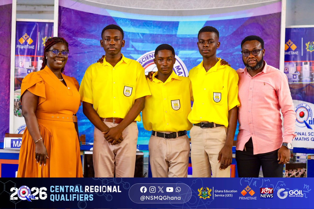 NSMQGhana's tweet photo. CENTRAL:

End of Contest

Edinaman SHS: 71pts
Mando SHTS: 22pts
Nyankumasi Ahenkro: 21pts
Eguafo Abrem SHS: 10pts

Congratulations to Edinaman SHS!💯

#NSMQRegionals #NSMQ2026 #Primetime https://t.co/tiuMwvTiIA