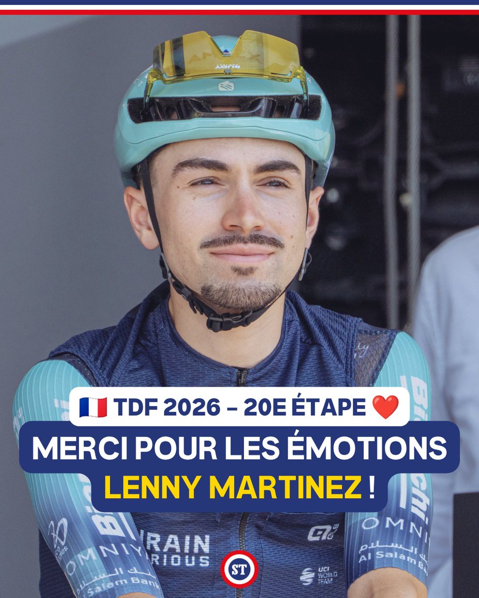 sportricolore's tweet photo. 🇫🇷 Merci pour les émotions Lenny Martinez ❤️

Encore une immense prestation pour notre tricolore à l'Alpe d'Huez 🤩

Chapeau 👏 https://t.co/RWAR2anAB4