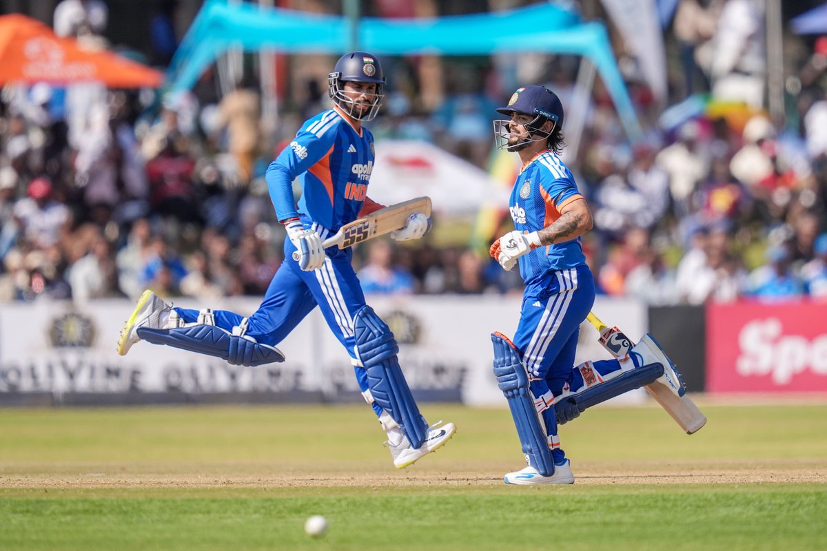 BCCI's tweet photo. Game set and match ✅

A comprehensive and dominant 9⃣0⃣-run victory for #TeamIndia 🥳👏

With that they clinch the #ZIMvIND T20I series by 2⃣-0⃣ with one game to play 🏆

Scorecard ▶️ https://t.co/Z8UUziVx8d https://t.co/0hfpuJ6aCx