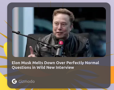 Mark_Huff2's tweet photo. He didn't have a meltdown, is Gizmodo a libtard site?
@elonmusk https://t.co/N2ydlo84TQ