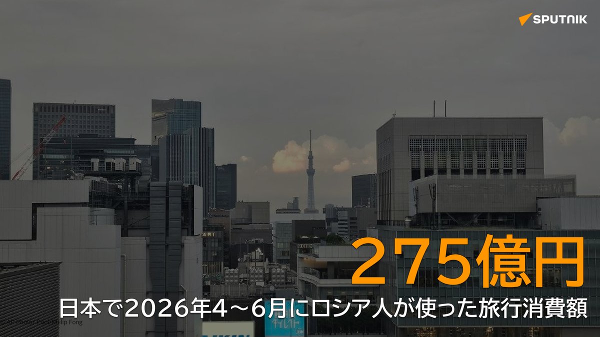 sputnik_jp's tweet photo. 【増え続ける訪日ロシア人　旅行消費額も約40％増】

日本の観光庁の調べによれば、2026年第2四半期の訪日ロシア人のインバウンド消費額は1人あたり平均45万5000円に達した。

この時期の訪日ロシア人は前年同時期比16.3％増の6万人で記録を更新したが、増えたのは一人当たりの旅行消費額も同様で、前年同時期比39.8％増となった。

ロシア人の旅行消費内訳は最大が宿泊費の94億円、買い物が91億円、食費が50億円、交通費が30億円となっている。

絶対数値ではロシア人観光客はその他の国のツーリストに比べ、まだ劣っているが、 旅行者数、旅行消費額の増加スピードではここ数年間、1位の座をキープしている。また旅行消費額を他国のツーリストと比較した場合、欧米からの旅行者は多額を費やさない傾向がある。