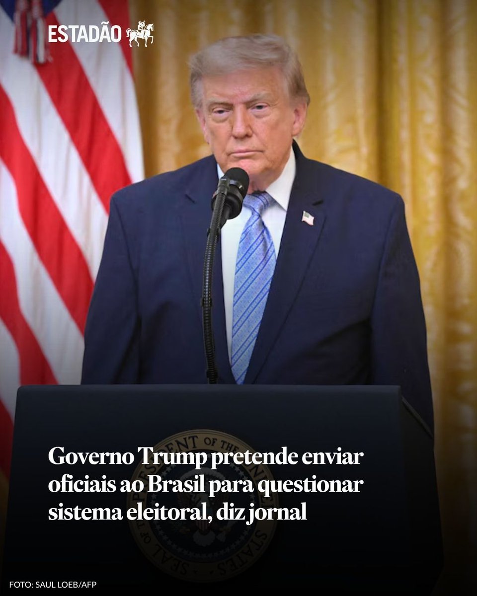 Estadao's tweet photo. SISTEMA ELEITORAL | https://t.co/GvG9qePxWZ

De acordo com informações do The Washington Post, Trump quer lançar dúvidas sobre o uso das urnas eletrônicas no processo eleitoral brasileiro https://t.co/q7nWMhrkpH
