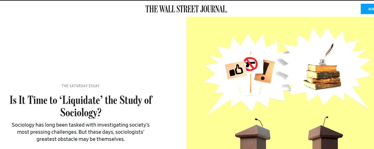 Musa_alGharbi's tweet photo. #Sociology has been in the news a lot lately. A new piece just dropped in @WSJ, featuring some comments from me. 

Per usual, they only used a few sentences from the hour+ conversation. Let me to expand a bit below. 

tldr: my answer to the titular question is an emphatic "no"🧵 https://t.co/HibOv3UbI6