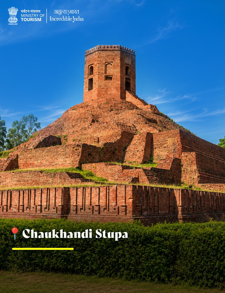 incredibleindia's tweet photo. Explore Sarnath, India's 45th #UNESCO World Heritage Site, where Lord #Buddha delivered his first sermon and the Wheel of Dharma was set in motion.

Discover the Dhamek Stupa, commemorating the traditional site within the Deer Park where Lord Buddha delivered his first sermon; the Chaukhandi Stupa, commemorating his meeting with his first disciples; and the Dharmarajika Stupa, one of the earliest Buddhist stupas commissioned by Emperor Ashoka.

Experience the enduring legacy of one of the world's most sacred Buddhist sites.

#Sarnath #UNESCOWorldHeritage #BuddhistHeritage #VisitIndia #IncredibleIndia