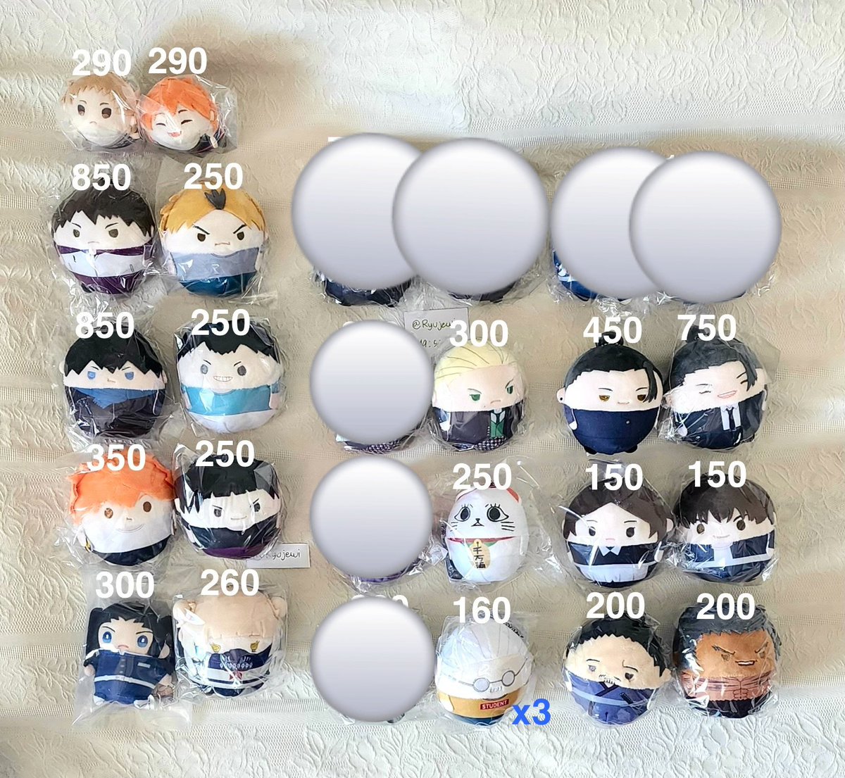 Ryujewi's tweet photo. 🤍 Update ฟุวะ ตัวที่เหลือ
˚✧₊ พร้อมส่ง / ขาย ˚✧   
:  ฟุวะ  พิ  , มาเมะ , โมจิ  
:  มีถุง=มือ1 ของครบ
:  ราคาตามภาพ

#ตลาดนัดไฮคิว #ตลาดนัดนารูโตะ #ตลาดนัดพ่อบ้านปีศาจ #ตลาดนัดจจส #ตลาดนัดมายฮีโร่ #ตลาดนัดอนิเมะรวมด้อม #ตลาดนัดซากาโมโต้ #ตลาดนัดsakamotodays #ตลาดนัดjjk https://t.co/KrhQoXtdiq