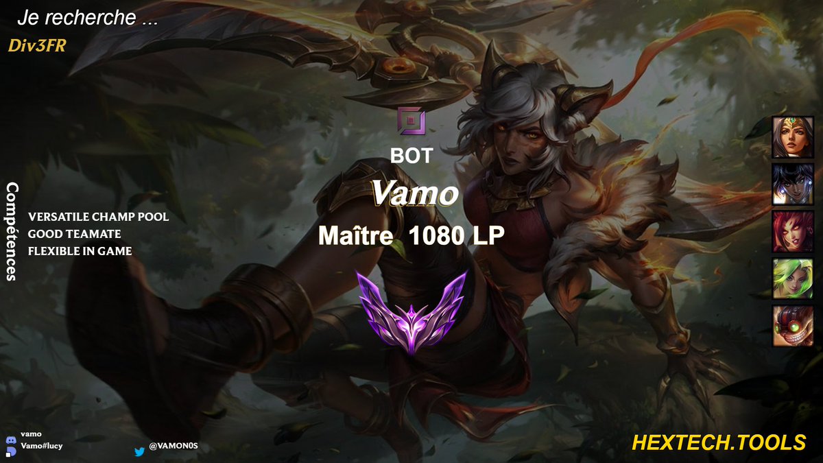 VAMON0S's tweet photo. Allez je me lance, LFT pour la dernière étape de NT du haut de mes +800 LP en 1 mois

Gros joueurs de mages bot, ultra flexible en draft / en plan de jeu
Capable de m'adapter aux autres ou prendre mes responsabilités si nécessaire

Dm open, rt appréciés !
Merci d'avance <3 https://t.co/NTPrqTMrZn
