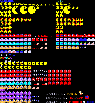 RedGhost2010's tweet photo. @SuperMakerSM's Pac-Man Sprites (Expanded by Me).
#PacMan #MsPacMan #Ghosts #Namco #Sprites #SpriteSheet #Pixel #Scratch #Custom https://t.co/a6Qw4s6HHo