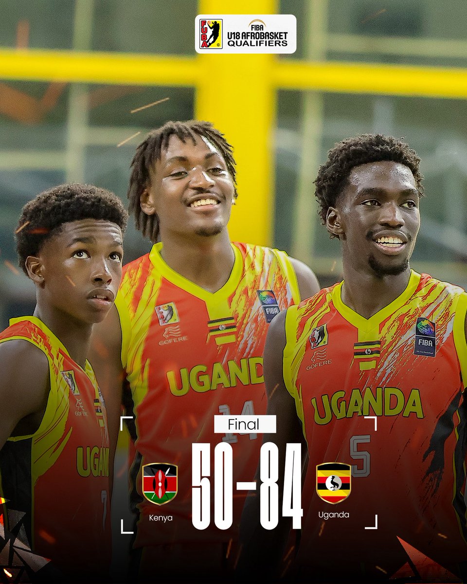 FubaBasketball's tweet photo. The boys make it two wins in two with an emphatic display against Kenya.
On to the semi finals we march 🥳🇺🇬💪🏾

#FubaBasketball
#U18ZoneVQualifiers https://t.co/faLjJKxSlY