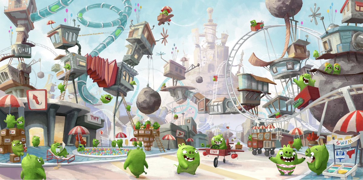 ABFan001's tweet photo. I’m so fascinated by the architecture of the pigs from the movie. Everything is so chaotic and out of proportions, but it’s also expected by the ones who built it. Not to mention it looks like it could all fall apart any second without a bird flinging toward it. https://t.co/3BHM6zdZw9