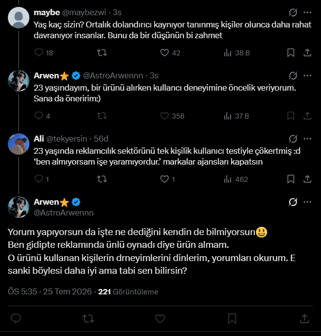 tekyersin's tweet photo. bak gerizekalı yine kendi alışveriş alışkanlığını reklamın çalışma prensibi sanmışsın. kimse ‘ünlü oynadı, koşup al’ demiyor zaten. mesele markayı zihnine yerleştirmek. sen ürünü araştırırken bile o marka aklına geldiyse reklam görevini yapmış demektir @AstroArwennn https://t.co/GymmJoYlsn