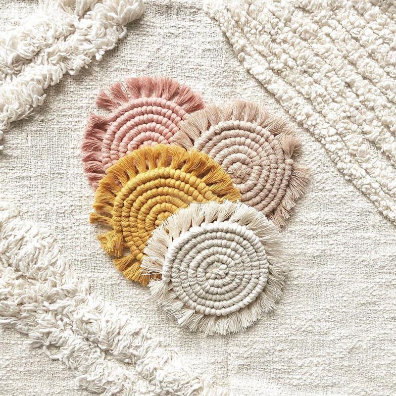 Jonathanlacy6's tweet photo. Just finished this hand-woven linen coaster set ! Perfect for morning tea u0026 adds a cozy, handmade touch to any table. https://t.co/EhGEtxUnz9