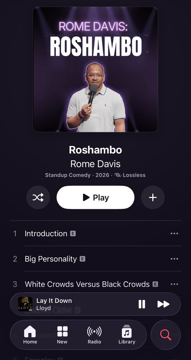 comedianrome's tweet photo. 🚨 My comedy album ROSHAMBO is officially streaming on Apple Music!

29 minutes of laughs about dating, family, and life.

Give it a listen, share it, and tell me your favorite bit. 🎤😂

#Roshambo #StandUpComedy #AppleMusic #Comedy https://t.co/Vghen7UZ9q