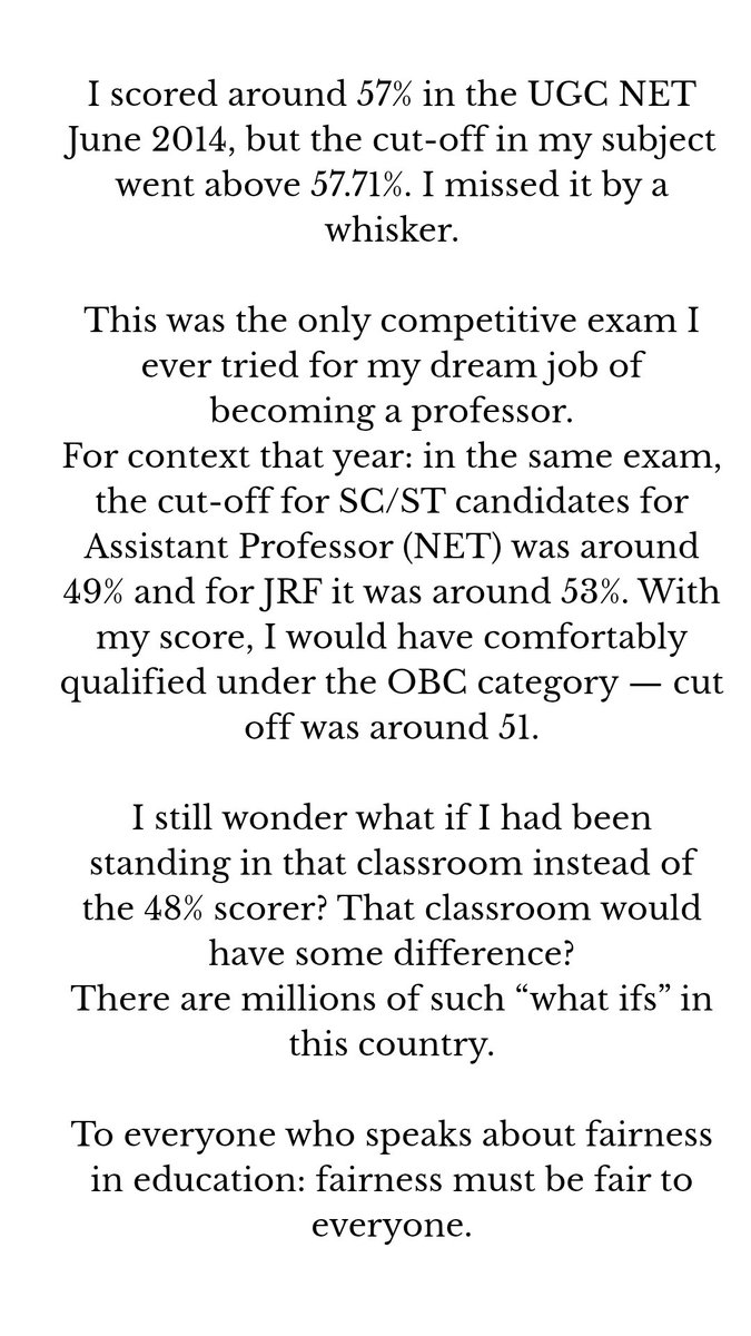 shivramkwrites's tweet photo. @GC_Revolution @shalabhmani @Cockroachisback @PMOIndia @NITIAayog @RajGovOfficial @khurpenchh @neha_laldas @HPhobiaWatch @tehseenp @VoiceOfBrahmins Fairness in education must mean the same standard for everyone.
#MeritOverReservation #endreservation https://t.co/WdsYOlSQ6z