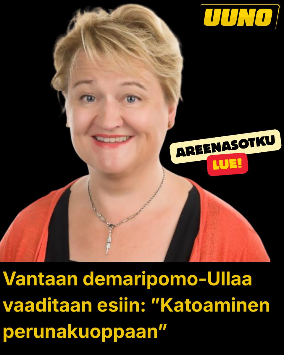 Uuno_fi's tweet photo. Areenasotkut kuohuttavat: Vantaan kaupunginhallituksen kovatuloinen puheenjohtaja Ulla Kaukola kritisoi kilpailevaa Garden Helsinki -hanketta, kunnes pilkka osui omaan nilkkaan -> https://t.co/upSspITJ8o https://t.co/wZSMTNkc4q