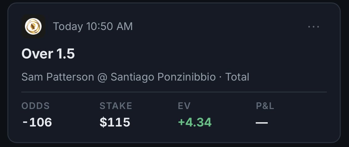 AdamSharpLine's tweet photo. UFC Abu Dhabi Play #3 🥊🤼

Sam Patterson/Santiago Ponzinibbio Over 1.5 Rounds (-106) ⬆️ 

This one should be interesting…

Manifestation. ☯️ https://t.co/d7se2zu4ng