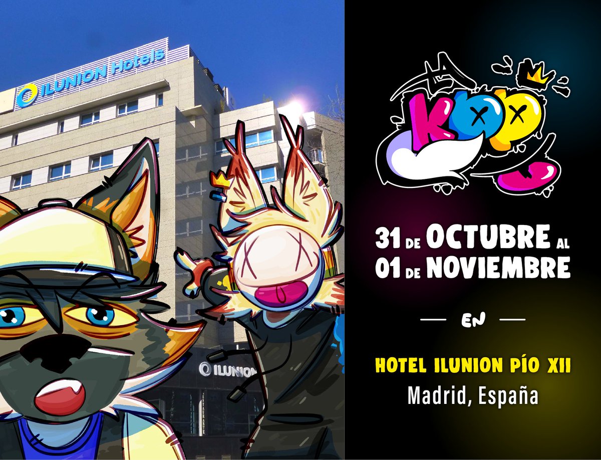 lakddfurry's tweet photo. 📍 ¡Ya tenemos ubicación oficial para LA KDD 2026!

🏨 HOTEL ILUNION PÍO XII
📅 31 de octubre y 1 de noviembre de 2026
🐺🦊 Niko y Alex ya están de camino y la cuenta atrás ha comenzado.

💬 Canal oficial para asistentes:
 https://t.co/xnHML8vazt

¡Nos vemos muy pronto! https://t.co/v61tcGhgMa