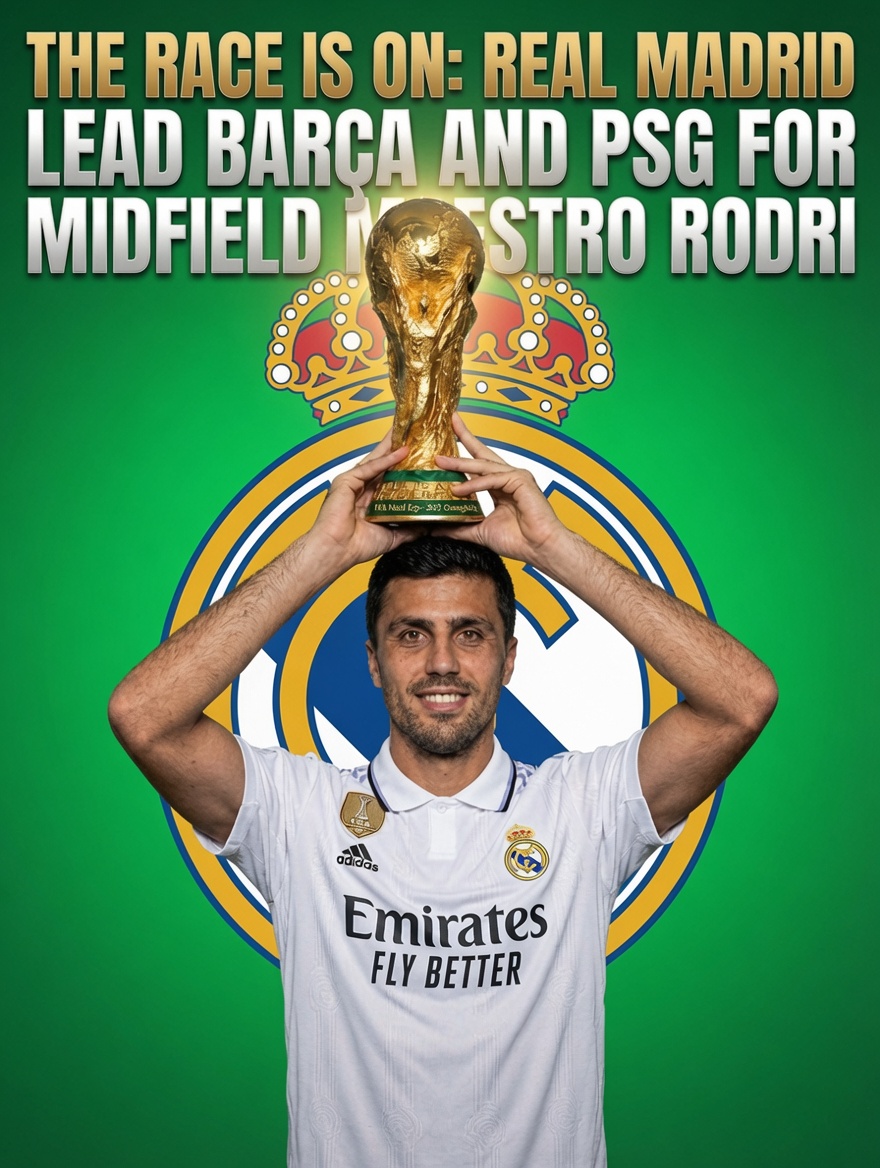 DMW_HUB's tweet photo. Real Madrid have agreed personal terms with Rodri and remain the frontrunners to sign the midfielder.

Barcelona are interested and PSG are also monitoring the situation, but Los Blancos currently hold the strongest position in the race. https://t.co/NLHLlu5sH4