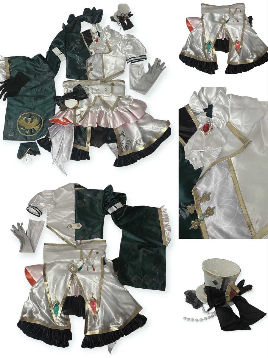 irohautkt_cos's tweet photo. 【衣装製作】
hololive ReGLOSS 儒烏風亭らでん🐚
3D新衣装
⋆┈┈┈┈┈┈┈┈┈┈⋆
イベント用のマント無しverは、袖が着脱可能👘‼️

ジャケットの幾何学柄布はデザインから、キルト生地も0から作成
手袋とスカートのグラデーションも染色で再現しました！

#らでん似絵 
#いろはの汗と涙の結晶 https://t.co/Ox3XTeqpjJ