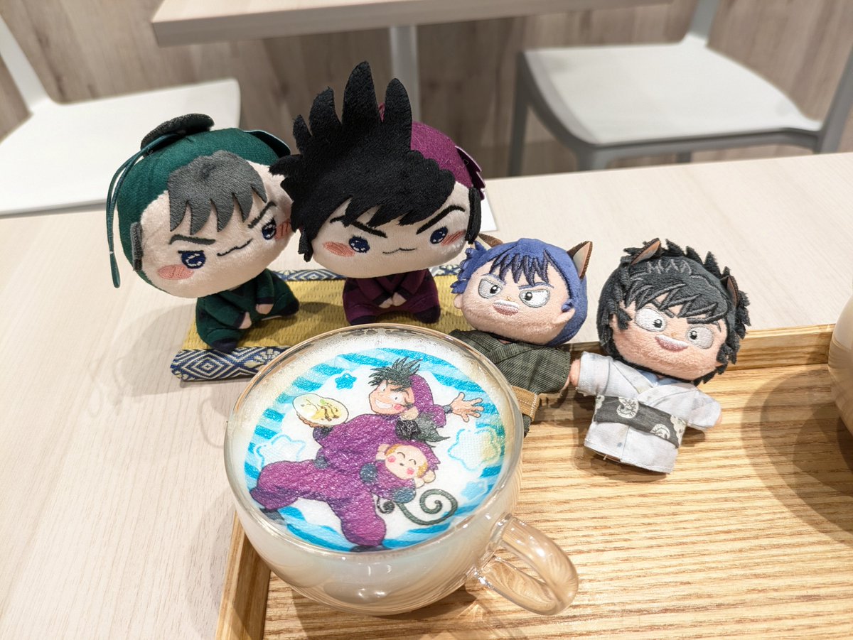 karafumi02's tweet photo. コラボカフェにフォロワーさんとご一緒させて頂きました！！🔥🔥
とっても可愛い浴衣kmhmの二人とほわtmr君はフォロワーさん宅の子たちです！！☺️☺️
tmr君生クリームの混ぜ過ぎでバテたみたいになっちゃってる… https://t.co/iQmTytihck