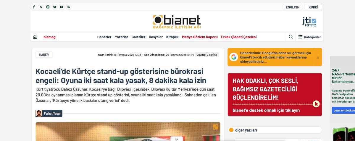 mesudtek1's tweet photo. "Kürt STK’larının bu kadar sessiz kalmasını da kabul etmiyorum", "gerekçesiz olarak oyunumuz yasaklandı." "Biz böyle nasıl bir barışı inşaa edeceğiz. Kürtçeye yönelik  yasaklar utanç verici.”
Keke Bahoz, bu dedikleriniz nedeniyle "ilkel milliyetçi" olarak suçlanmaya hazırol!... https://t.co/073mLyAj6G
