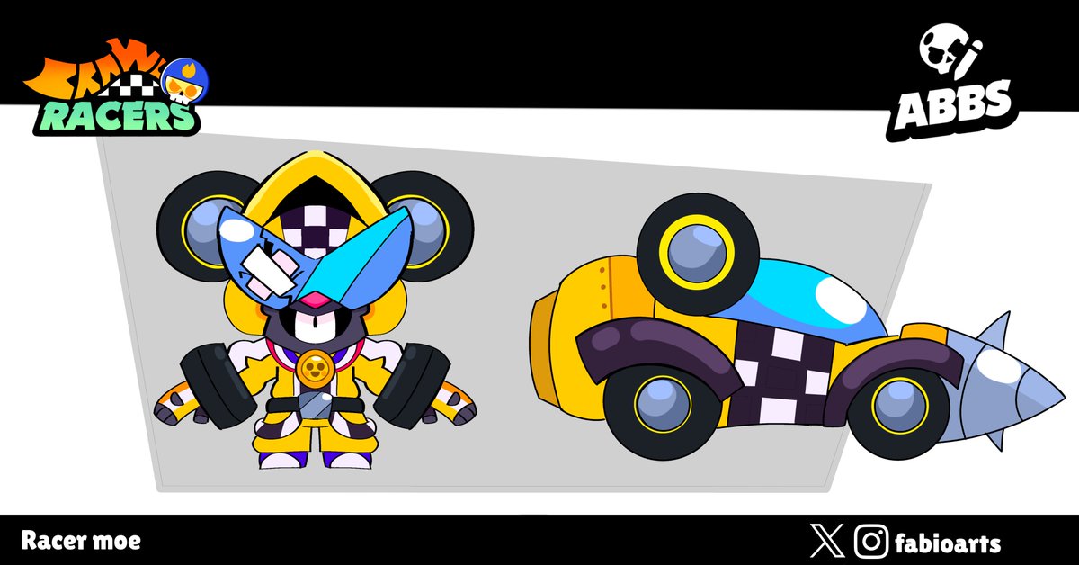 TesteK57653's tweet photo. MOE RACER 🐭🏎️(1/2)
Skin for #BrawlRacers 
#brawlart #brawlstars #conceptart https://t.co/46obTnlj3M