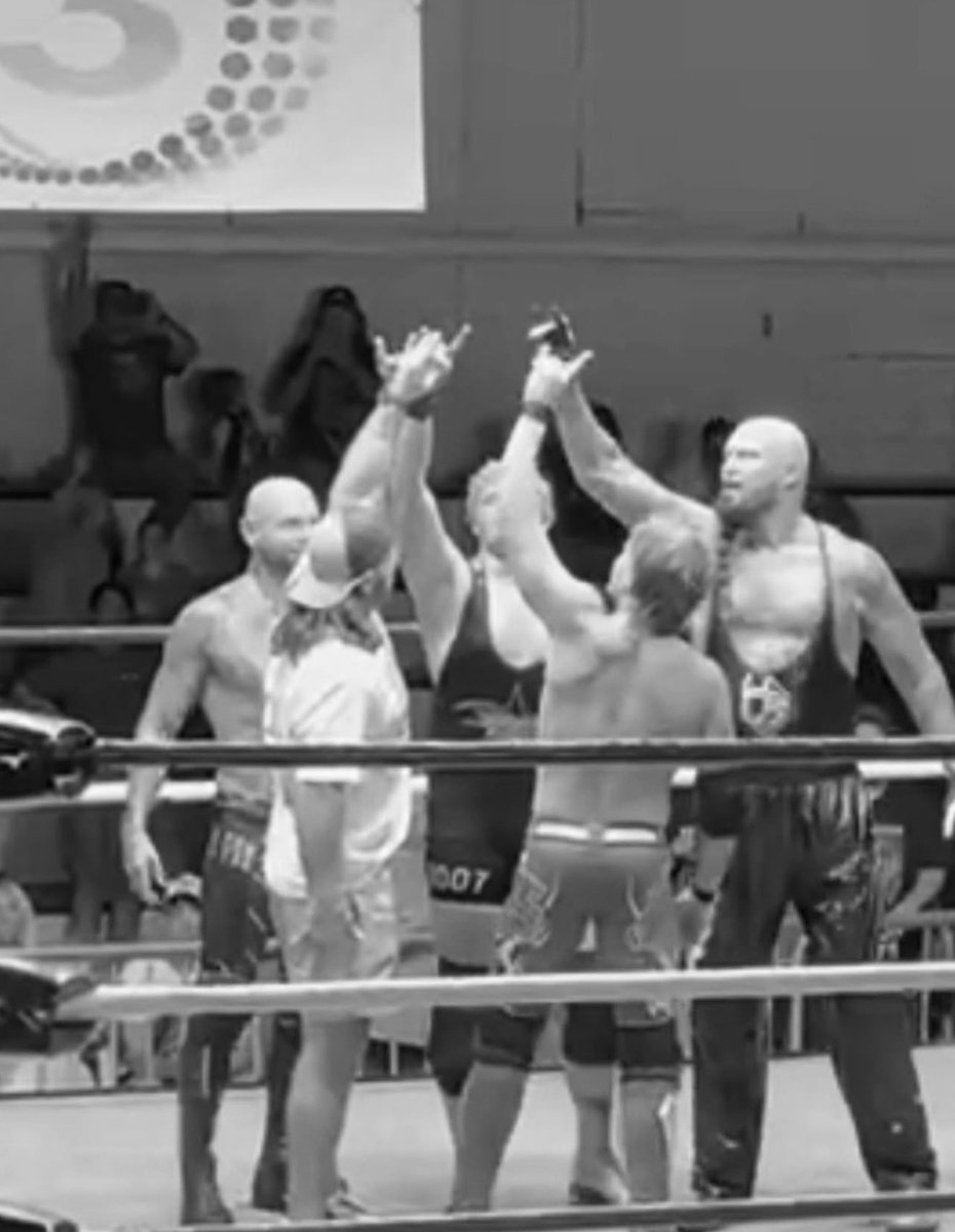 WrestlePurists's tweet photo. AJ Styles and The Good Brothers putting up Too Sweet with Avery Styles and CJ Gallows 

(via @The_BigLG) https://t.co/7z4Ya0aGbX