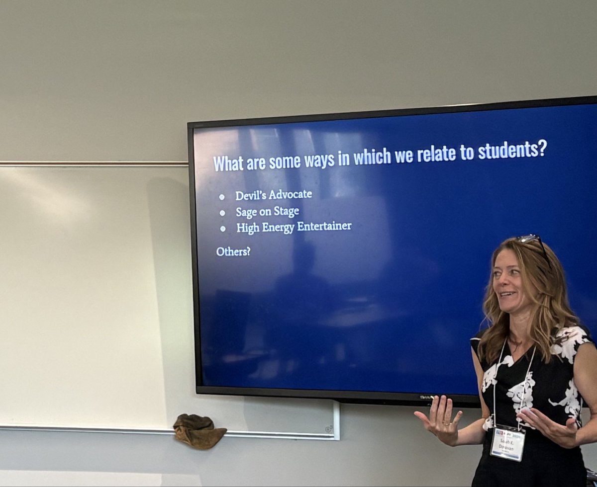 TheAAPT's tweet photo. In one of this morning’s AAPT’s Greatest Hits sessions, Sarah K. Donovan, Mo Janzen, &amp; Andrew P. Mills reprised their workshop on Teaching Personas and Instructional Design. #aapt26 https://t.co/Xj6dLFnTJD