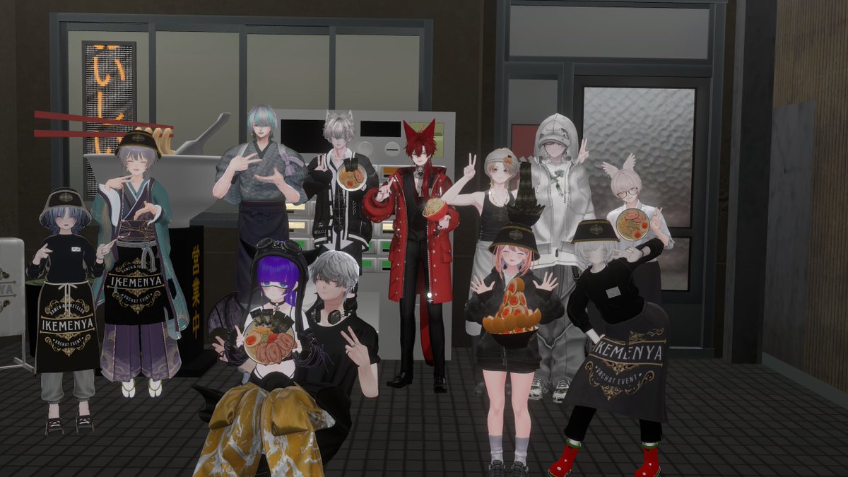 KM29_VRChat's tweet photo. #IKEMENYA 初出勤でした‼️‼️
ホストへの道海苔は長い フルマラソンならぬフルマラメンを走り抜ける覚悟で今後も精進します🍜🔥 https://t.co/aXtXO0tJlB