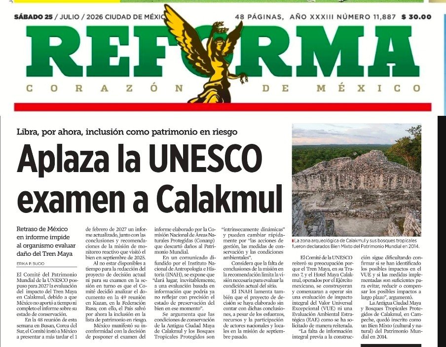 Melissa_Bely's tweet photo. ¡ Esto debería ser viral !

Y sin embargo...
¡ no pasa NADA !

La UNESCO le pidió al gobierno un informe de los daños que provocó en Calakmul el Tren Maya y los hoteles del Mundo Maya del ejército.

¿Y que creen?

¡ No quieren decir !

Están ocultando los daños.

Disfruten..

👇 https://t.co/BGAYIuK1n4