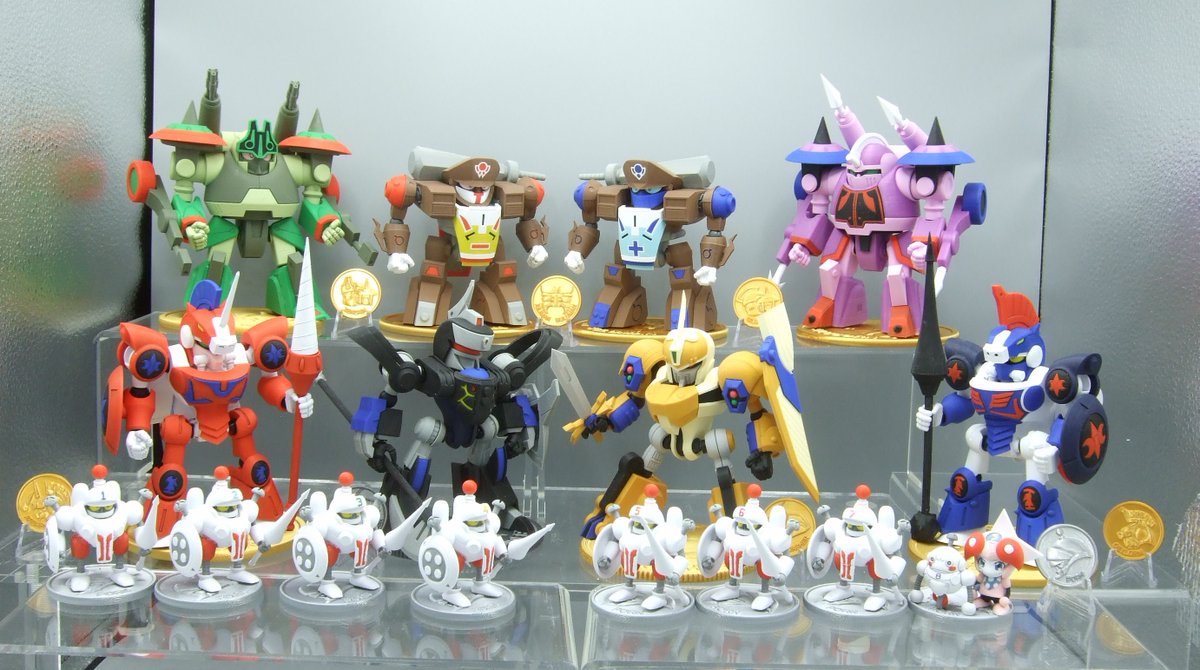 aranga's tweet photo. ＃ラムネ40
#wf2026s 
展示のみですが、VS騎士ラムネ＆40炎から3体の神霊騎士とパフェとカカオ。
NG騎士ラムネ＆40から8体の守護騎士とポーン八兄弟+1。
を卓に並べるだよ。(全部FDM3Dプリンター出力品)
VS騎士30周年だし並べてみるのも一興かなで用意してみました。 https://t.co/Jiv3QpaAfl