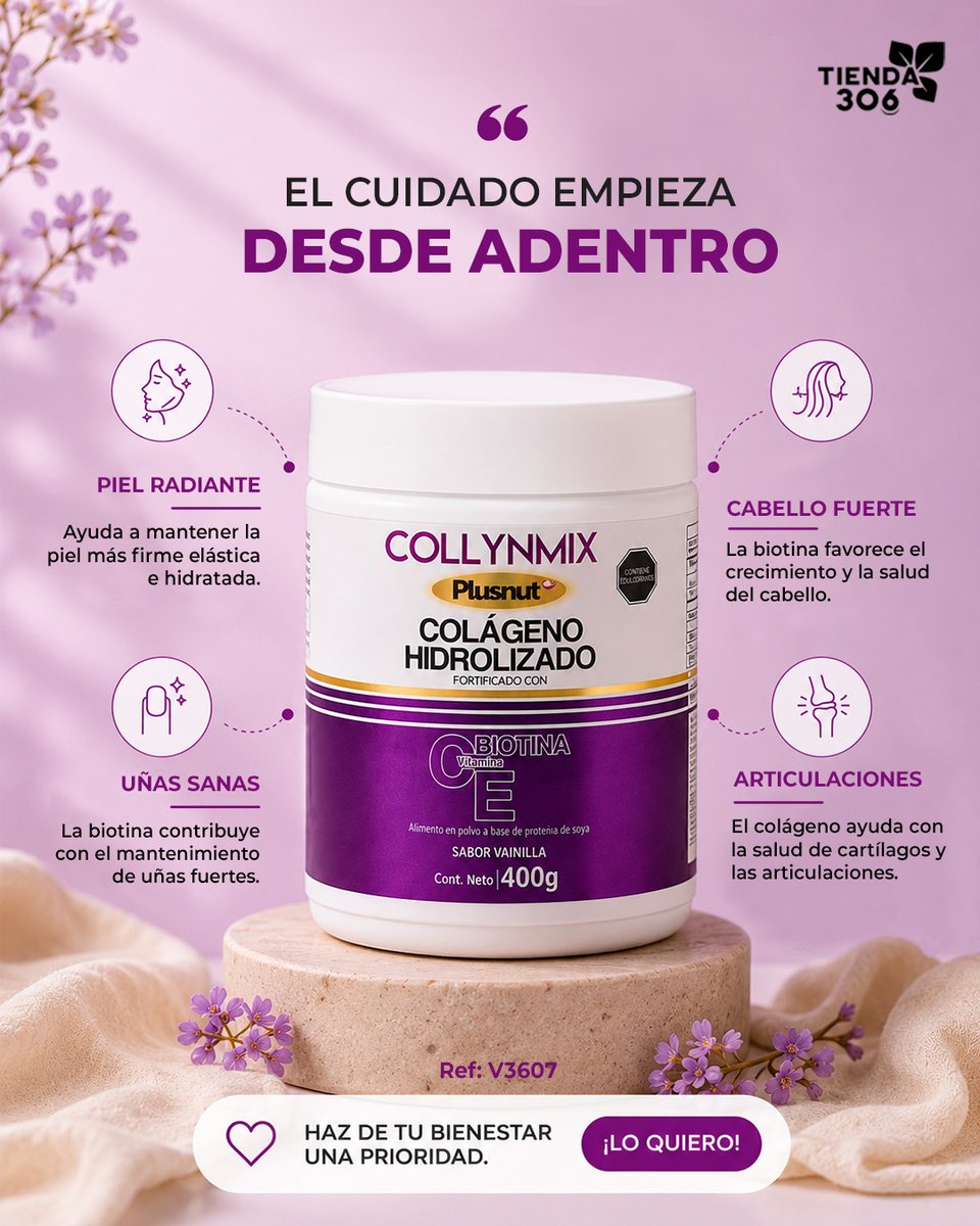 Tienda306's tweet photo. Incorpora Collynmix Colágeno Hidrolizado a tu rutina y disfruta de una fórmula fortificada con Biotina, Vitamina C y Vitamina E. ✨

🛒 Compra en https://t.co/lamDf5dhL2
Tienda 306 Salud y Bienestar para Ti 🤗

#Collynmix #ColágenoHidrolizado #Biotina #VitaminaC #VitaminaE https://t.co/6tZS2bA6Tq