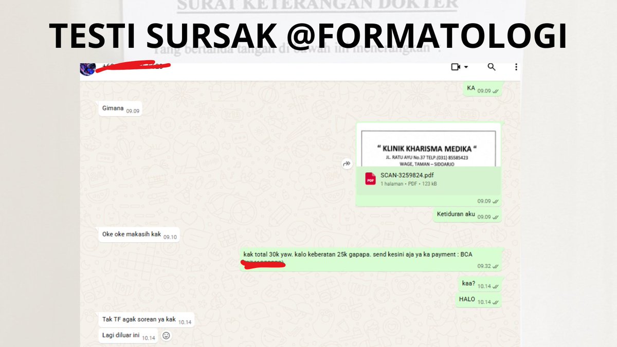 formatologi's tweet photo. Testi sursak dokter yu yang need bisa japri ke wa di bio yaw. murah, ada cap free foto print juga lagi . 15 menitt doank jadinya ko #zonauang https://t.co/KLqD3ADrHW