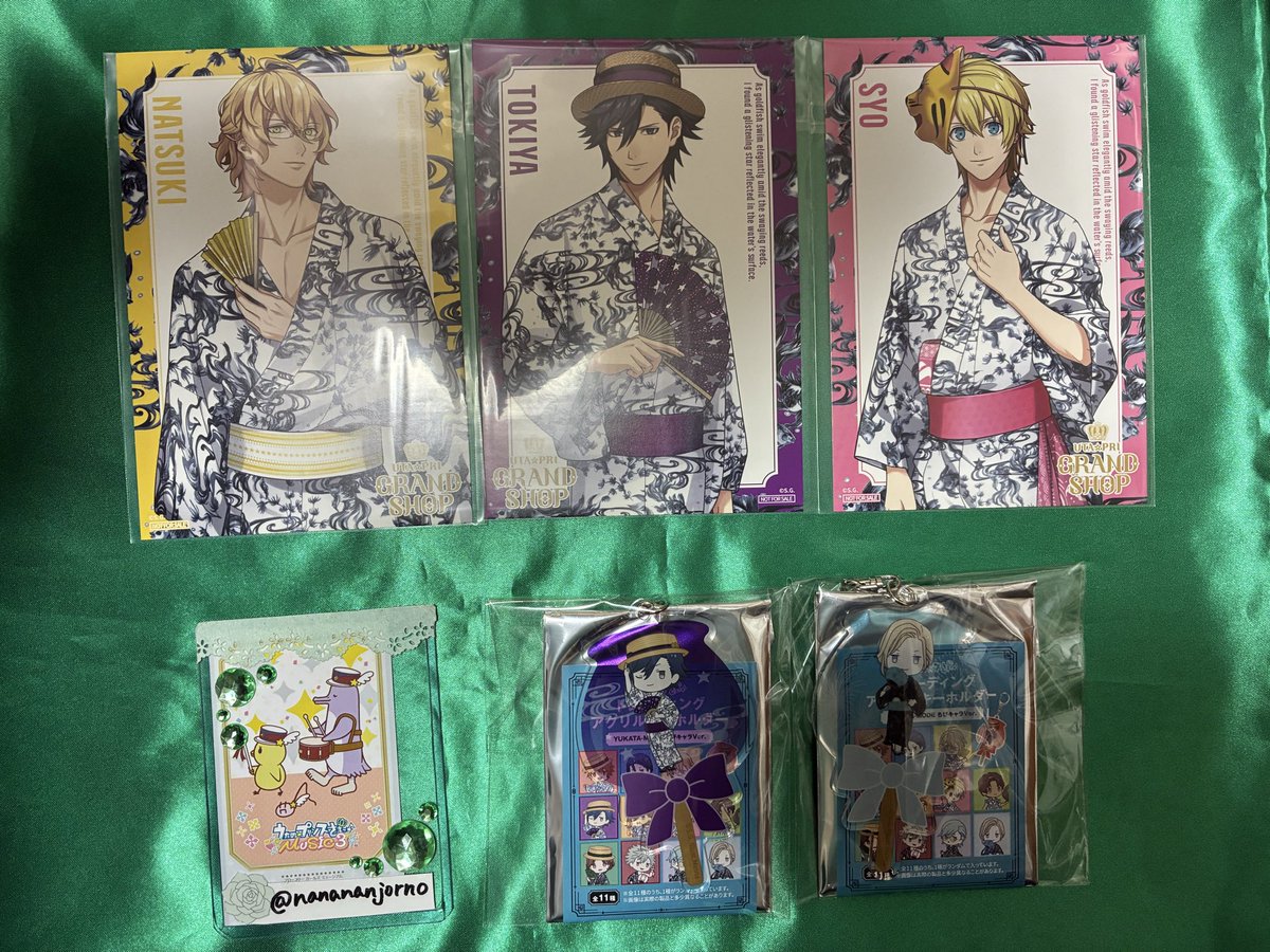 nanananjorno's tweet photo. 【交換】うたプリ グラショ 2026

アクリルキーホルダー YUKATA-MODE ちびキャラver.
譲→トキヤ、カミュ
求→嶺二

特典
譲→浴衣　那月、トキヤ、翔
求→MC 嶺二、蘭丸

和紙ステッカー
譲→真斗、那月、トキヤ、レン、翔
求→嶺二

都内〜神奈川県内手渡し、郵送可能です🙌🏻 https://t.co/Wq3fnr0MYU