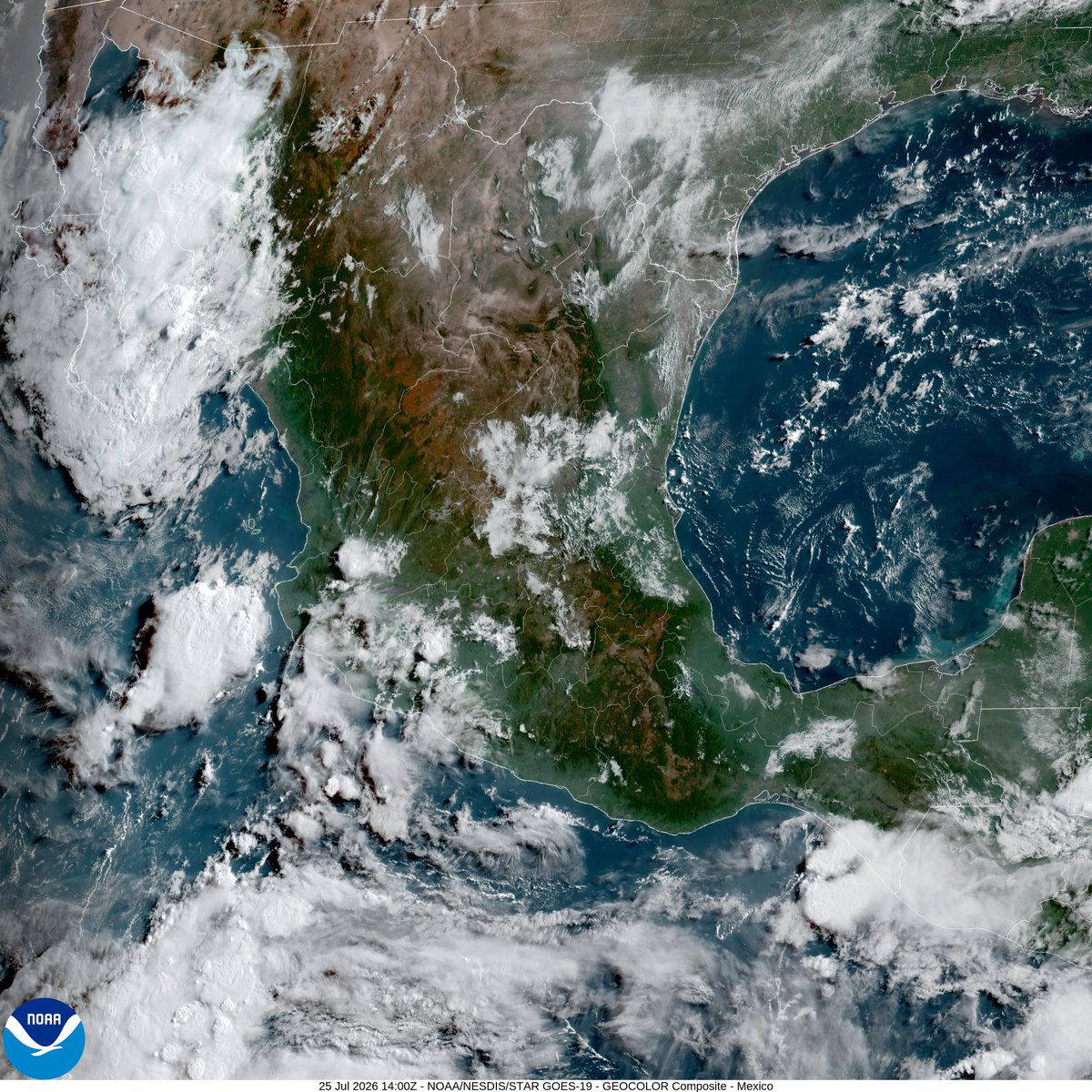 InfoMeteoro's tweet photo. ✅PRONÓSTICO VIERNES SÁBADO 25/JUL/2026 

“Monzón activo y onda tropical en el sureste favoreciendo lluvias, persistiendo calor en gran parte de #México…” 

⛈️LLUVIAS Y TORMENTAS C/GRANIZO

🔴EVENTOS MÁS INTENSOS🔴
-Son, Sin, Nay, Jal, Col, Mich, Gro

🟡EVENTOS AISLADOS FUERTES
-BC, BCS, Tamps, EdoMex, CDMX, Tlax, Oax, Ver, Tab, Chis, QRoo, Yuc, Camp, Huasteca y montañas Chih, Dgo, Mor, Pue, Qro, Hgo

🌡️AMBIENTE DIURNO☀️
♨️🔥 >45ºC norte de BC-Son
🔥41-45ºC BC, BCS, Son, Sin, Coah, NL, Tamps, Mich, Gro, Tab, Camp, Yuc
🥵36-40ºC noroeste, norte, noreste, sureste
🥵26-35ºC Pacífico sur, oriente, Bajío, Occidente, Centro

⚠️🌬️RÁFAGAS DE VIENTO km/h
35-60 estados del norte, centro, sureste, siendo mayores en zonas de tormenta