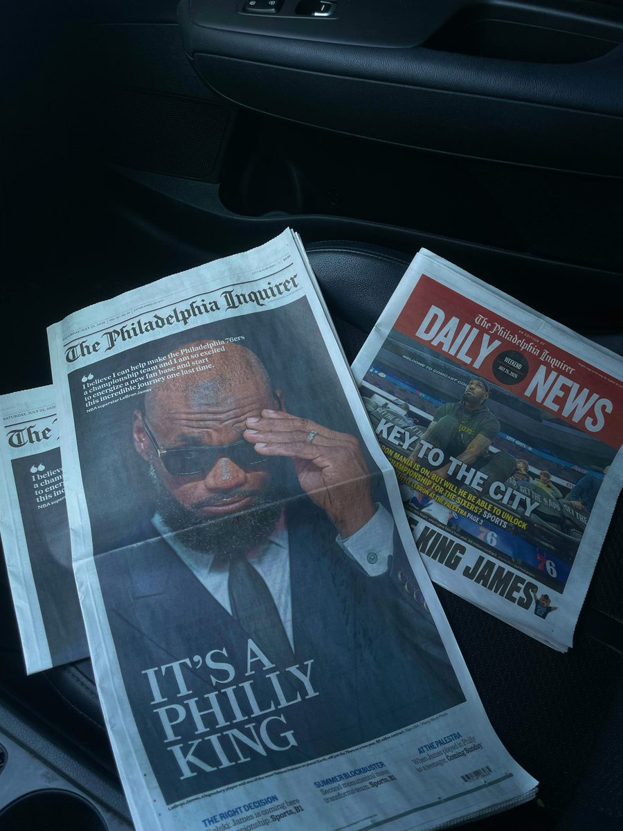 ant_potts's tweet photo. “It’s a Philly King.” 🗞️

@KingJames @PhillyInquirer @sixers https://t.co/u9D1B5GHB5