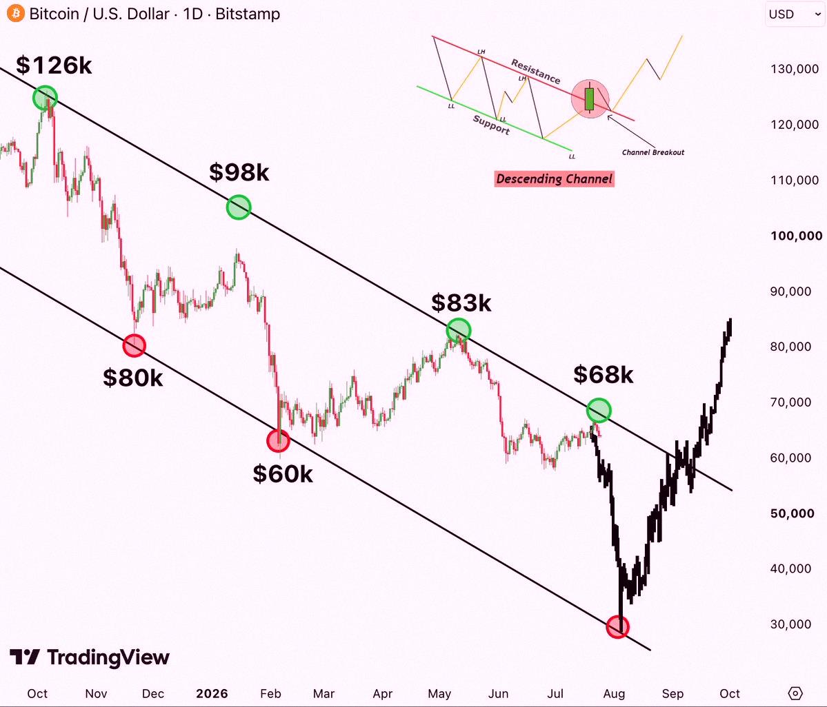 Asianvaluation's tweet photo. BITCOIN IS REPEATING HISTORY AGAIN...

The biggest $BTC dump is coming in the next few weeks.

But most people still don't REALIZE this:

$83K → $58K → $68K → $40K → $70K → $108K

Every bounce is an opportunity for people who know where this stops.

Do NOT get sha https://t.co/Xjdfmpx6yK