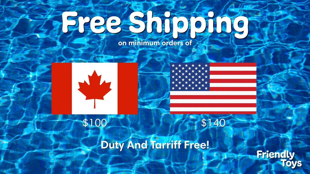 FriendlyToysCo's tweet photo. From one deep end to another… 

Make a splash this summer with free shipping on eligible orders!

#friendlytoys https://t.co/kZ4A9zyAMV
Made In Canada 🍁 https://t.co/UXGcLonAfh