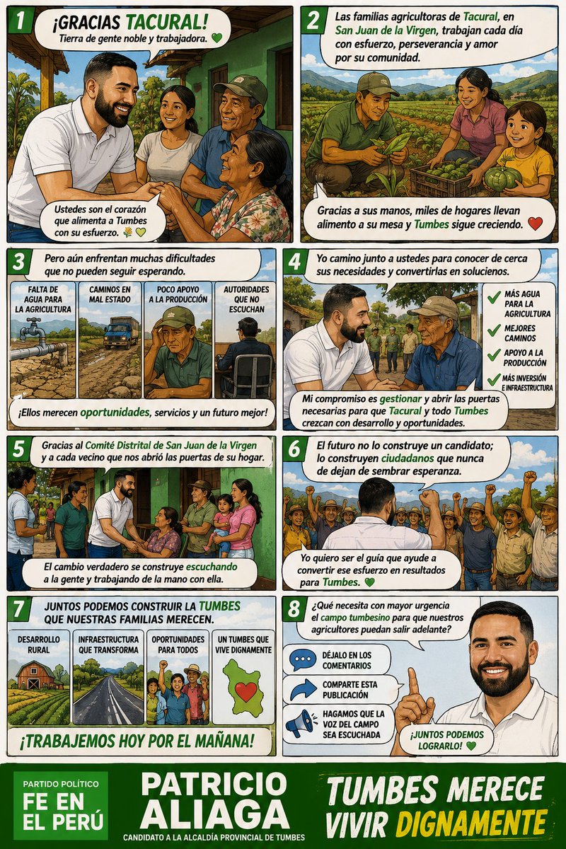 daninolopu's tweet photo. ¿Quién sostiene de verdad a Tumbes? 🌱

No son los discursos. Son las familias agricultoras que trabajan de sol a sol para alimentar al Perú. Ellos merecen caminos, agua y oportunidades. Yo caminaré a su lado para hacerlo realidad. 💚

#Tacural #Tumbes #FeEnElPerú https://t.co/PH1P8L1oTV