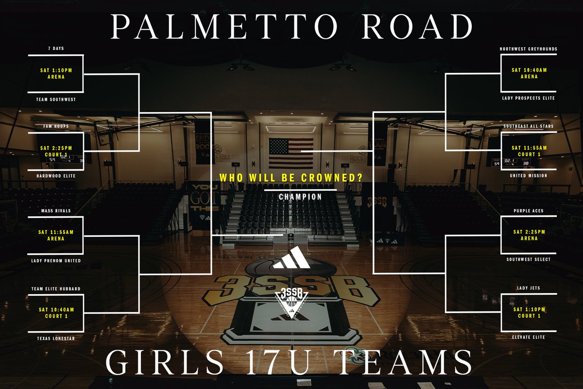 3SSBGCircuit's tweet photo. 🏆 The stage is set ‼️ Who will be crowned Champion❓

#3SSBGirls #3StripesSelectBasketball #adidasBasketball https://t.co/nsyvbeEUVj