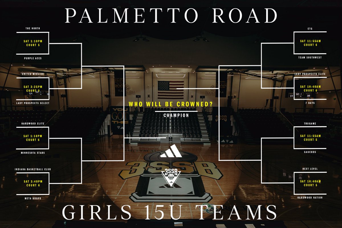 3SSBGCircuit's tweet photo. 🏆 The stage is set ‼️ Who will be crowned Champion❓

#3SSBGirls #3StripesSelectBasketball #adidasBasketball https://t.co/nsyvbeEUVj
