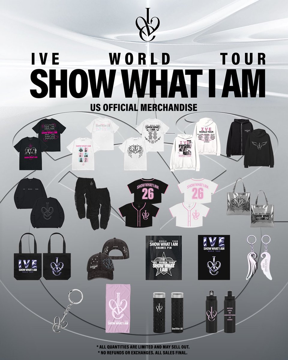 IVEstarship's tweet photo. 💖 Calling all DIVEs! 💖

The concert starts with a merch stop✨
Visit the official IVE merchandise booth for exclusive tour items. See you there! 💕

▶️ https://t.co/ZTb9wPB0ft

@LiveNationKpop 

#IVE #아이브
#SHOW_WHAT_I_AM https://t.co/4HILTl1jcu