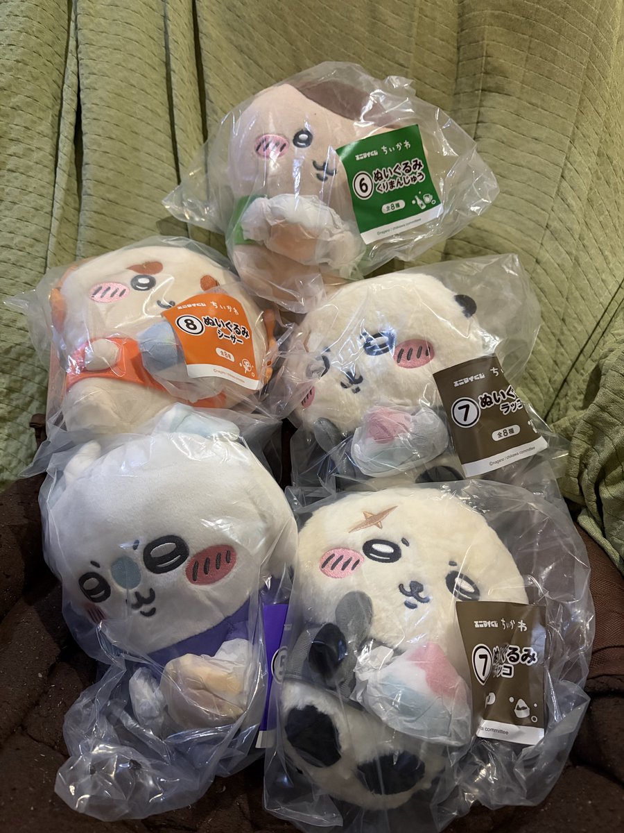 cd6chi's tweet photo. ちいかわ　エニマイくじ　交換

求　ハチワレぬいぐるみ

譲　画像参照
　シーサー/1、ラッコ/2、モモンガ/1、
くりまんじゅう/1

郵送＞横浜手渡し希望

被りが多く目当てが出なかったため切実に求めております

条件合う方お声掛けお願いします https://t.co/SKd2zUebne